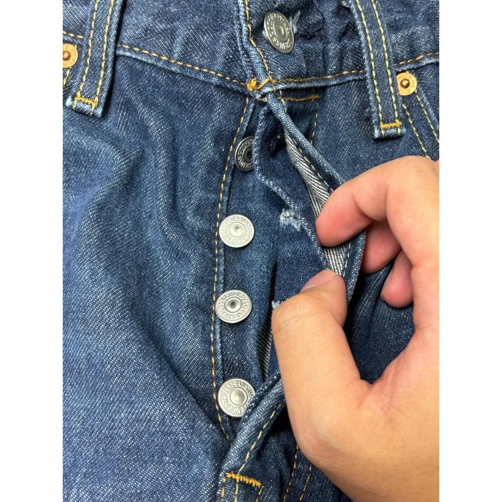 Levi's 501 Mens Dark Wash Button Fly Straight Leg‎ Jeans W32 L29